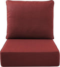 Luxury Outdoor Seat Cushion Set-22 x 22 x 6 Inch Outdoor Chair Cushions with Water Resistant & Removable Cover Outdoor Cushions for Patio Furniture Chair Sofa Couch-Beige
