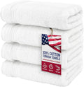 American Veteran Towel, Hand Towels for Bathroom Set of 4, 100% Cotton Turkish Hand Towel Sets Clearance Prime, Soft Drying Hand Face Towels, White Hand Towels