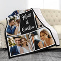 Custom Sherpa Fleece Blanket with Photos and Text - Soft Warm Fuzzy Personalized Couples Gift for Boyfriend Girlfriend - Customized Picture Blanket for Birthday Anniversary Christmas