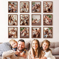 Renditions Gallery Set of 12, 8X10 Custom Photo Prints with Real Wood Picture Frames. Create Personalized Photos with Peel & Stick Photo Frames. Brown Frame