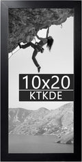 KTKDE 10x20 Picture Frame Black Wooden, Polished Plexiglass, Rectangle Photo Frame for Photos,Studio Gallery Wall Hanging Posters & Best gift