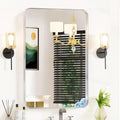 24×36 Silver Bathroom Vanity Mirror for Over Sink - Decorative Bathroom Mirrors with & Tempered Glass for Bedroom, Hallway, Living Room, Horizontal/Vertical Wall Mounted, Rounded Rectangle Frame