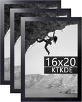 KTKDE 16x20 Picture Frame black Set of 3,wooden Poster Frames with Polished Plexiglass, Wall Gallery Decorating for Minimalist Style Suitable,Any style Best gift