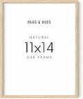 HAUS AND HUES Beige Oak Wood 11x14 Picture Frame - Modern Wood Wall Art Display - Lightweight 11x14 Frame for Art Prints, Photos, Posters - Ready-to-Hang Vertically & Horizontally