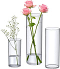 Amazing Abby - Viola Magra - Plastic Cylinder Vases (3-Piece Set), Acrylic Flower Vases for Wedding Centerpieces, Home Decorations, Office Ornaments, Shatter-Proof, 6