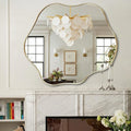 Gold Irregular Mirror, Scalloped Rounded Mirror, 30