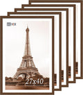 VCK 27x40 Brown Poster Frame 5 Pack, Wood Picture Frame with Exclusive Wood Grain, Wall Hanging