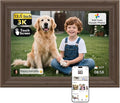 NexFoto 13.5 Inch Touchscreen Digital Picture Frame 3K Resolution, WiFi Digital Photo Frame 64GB, Add Photos from Google Photos, Easy to Share Photos/Videos via App/USB/Micro SD, Gifts for Mom, Walnut