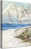 ARTISTIC PATH Abstract Beach Wall Art Picture: Blue Ocean Artwork Seaside Painting Print on Canvas for Office (24