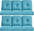 22x25/22x24 Outdoor Furniture Cushions Set of 6 - Comfortable Patio Chair Cushion for Rattan Wicker Dining Rocking Swivel Chairs Loveseat Couch L-Shape Sectional Sofa - Turquoise/Button