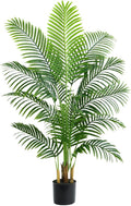 Artificial Palm Tree 5FT Artificia Plants Indoor Fake Tree Tropical Fake Plam Trees Areca Floor Plant in Black Pot with 13 Trunks & Real Bark Design Faux Palm Plant for Outdoor Home Room Decor