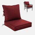 Premium Outdoor Seat Cushion Chair Cushions for Patio Furniture 22 L X 22 W X 4 H Waterproof & Fade Resistant Deep Seat and Backrest Cushion Set with Removable Covers for Chair, Sofa