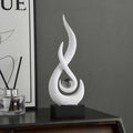 FJS White Decor Modern Flame Statue Home Decorations for Living Room, 11.8