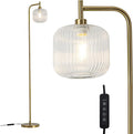 MAYNA Glass Floor lamp Living Room, Modern Vertical lamp, Remote Control Switch with Glass lampshade, 67-inch high lamp Suitable for Bedroom and Study (2700K LED Bulb Included)