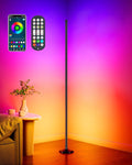 Smart RGB LED Corner Floor Lamp with App and Remote Control, 65