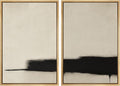 SIGNWIN Framed Wall Art Print Set Minimalist Black Brushstroke Abstract Neutral Beige and Black Illustrations Modern Art Rustic Relax/Calm for Living Room, Bedroom, Office - 24