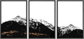 SIGNWIN 3 Piece Framed Canvas Wall Art Black and White Mountain Tops Photo Nature Wilderness Illustrations Abstract Traditional Home Artwork Decoration for Living Room,Bedroom - 16