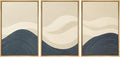 SIGNWIN Framed Wall Art Print Set Minimalist Blue and Beige Wave Modern Abstract Photography Modern Art Minimalist Closeup Dramatic for Living Room, Bedroom, Offic - 24