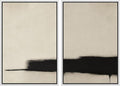 SIGNWIN Framed Wall Art Print Set Minimalist Black Brushstroke Abstract Neutral Beige and Black Illustrations Modern Art Rustic Relax/Calm for Living Room, Bedroom, Office - 24