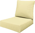 Outdoor Seat Cushion Set 24 x 24 x6.5 Inch Splash-Proof & Fade Resistant Patio Furniture Cushions with Removable Cover Deep Seat & Back Cushion with Straps for Chair Sofa Couch