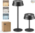 Philips Cordless Table Lamp, Portable Outdoor LED Desk Light,Rechargeable Battery Operated, 2 Adjustable Height, Touch Control & 3 Color Stepless Dimming, Waterproof Lamps for Restaurant/Bedroom