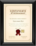 SnapeZo Black Certificate Frame 8.5x11, Front-Loading Aluminum, 1 Inch Profile, Front-Loading Snap Frame, Wall Mounting
