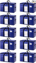 TAILI 10 Pack Dark Blue Extra Large Moving Bags, Heavy Duty Totes with Visible Window, Wrap Around Handles, Great for Space-Saving