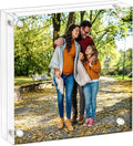 AMEITECH Acrylic Picture Frame 7x7, Clear Double Sided Frameless Photo Frame with Magnetic, Free Standing Desktop Acrylic Frame Display, Lucite Frame with Gift Box Package - 1 Pack
