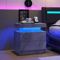 LED End Table, Modern Bedside Table with Storage, 20.5