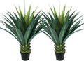 3.5ft Artificial Agave Plant, 42 Inch Tall Faux Agave Plants in Black Pot, Fake Floor Plant Outdoor Indoor for Front Porch Patio Home Office Door Step Hotel Desert Style Decor 2PCS