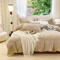 Luxlovery Cream Coffee Velvet Comforter Queen Khaki Flannel Bedding Minimalist Bedding Solid Dark Champagne Blanket Quilts Heavyweight Winter Taupe Color