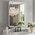 WEER White Bathroom Mirror 22X30 Inch, Rounded Rectangle White Metal Frame Mirror, Matte White Bathroom Vanity Mirror with Tempered Glass, Anti-Rust, Hangs Horizontally or Vertically