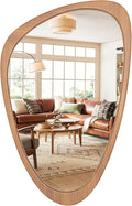 WallBeyond Asymmetrical Mirror, Irregular Wall Mirror, Wall Mirrors Decorative for Bedroom Living Room Entryway Hall, Wood Mirror for mid Century Modern Decor 36