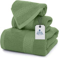 DAN RIVER 100% Ring Spun Cotton 3-Piece Towel Set, Sage-Green, Bath Towel, Hand Towel and Washcloths, 550 GSM - Soft, Absorbent Quick Dry Cotton Towels for Bathroom, Spa, and Gym