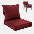 Premium Outdoor Seat Cushion Chair Cushions for Patio Furniture 22 L X 24 W X 4 H Waterproof & Fade Resistant Deep Seat and Backrest Cushion Set with Removable Covers for Chair, Sofa