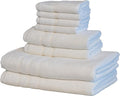 Mosobam Luxury Turkish 8pc Towel Set 30X58 16X30 13X13 White 700 GSM Bamboo Viscose & Aegean Turkish Combed Cotton