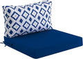 idee-home Outdoor Cushions for Patio Furniture, Outdoor Seat Cushion, Waterproof Hampton Bay Deep Seat Replacement Couch Chair Cushions for Garden Lawn Backyard Deck, 28.5 x 28.5 Navy Blue Pattern