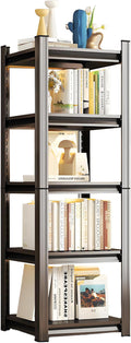 Tall Bookshelf with Open Shelves, Metal Office Book Shelf, Adjustable Organizer Bookcase, Standing Storage Organizer Shelf for Living Room (5 Tier 16