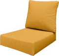 Outdoor Seat Cushion Set 24 x 24 x6.5 Inch Splash-Proof & Fade Resistant Patio Furniture Cushions with Removable Cover Deep Seat & Back Cushion with Straps for Chair Sofa Couch