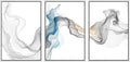 SIGNWIN Framed Canvas Print Wall Art Set Blue Gray Smoke Wave Landscape Abstract Shapes Illustrations Modern Art Decorative Contemporary Colorful for Living Room, Bedroom, Office - 16
