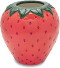 ban.do Vintage Inspired Strawberry Vase, Decorative Ceramic Vase, Large Flower Vase, Unique Strawberry Decor for Home/Kitchen/Office