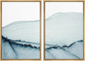 SIGNWIN Framed Wall Art Print Set Blue Paint Stroke Wave Collage Abstract Shapes Illustrations Modern Art Rustic Relax/Calm Multicolor for Living Room, Bedroom, Office - 16