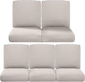 22x25/22x24 Outdoor Cushions for Patio 5 Piece Set - Set of 5 Water-Resistant Replacement Cushion for Rattan Dining Rocking Swivel Chairs Loveseat Couch Sectional Sofa - Beige/Classic