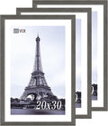 VCK 20x30 Frame 3 pack, Grey Solid Wood Poster Picture Frame, Exclusive Wood Grain, Wall Mounting Hanging