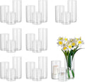 Glasseam Clear Cylinder Vases Set, 24Pcs Glass Vases for Centerpieces Bulk, Modern Floating Candle Holder for Decor, Hurricane Candle Holders for Wedding Table Decorations, 6