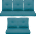 Patio Chair Cushions 5 Packs - Outside 22x24 High Back Water-Resistant Cushion with Zipper Cover for Outdoor Glider Rocking Chairs Loveseat 3-seat Couch Sofa – Peacock Green/Buckle