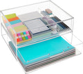 STORi STAX Plastic Stackable Organizer Drawers (Set of 2) Clear | 12.5