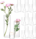 Fixwal 24pcs Clear Glass Cylinder Vases, 4, 8, 12 Inch Tall Cylinder Vases for Centerpieces, Glass Flower Vase Floating Candle Holder Vase for Table Shelf, Party, Wedding, Home Decor