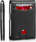 Zitahli Slim Wallet for Men Gifts 12 Card Slots ID Window With Money Clip Minimalist RFID Front Pocket Bifold Leather Small Thin Gift Box Dad Birthday Christmas Regalos Hombres