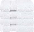 American Soft Linen Salem Washcloth Sets, 4 Piece Luxury 600 GSM 100% Cotton Washcloths for Bathroom, 13x13 inches Washrags Premium Quality Hand Face Towels, White